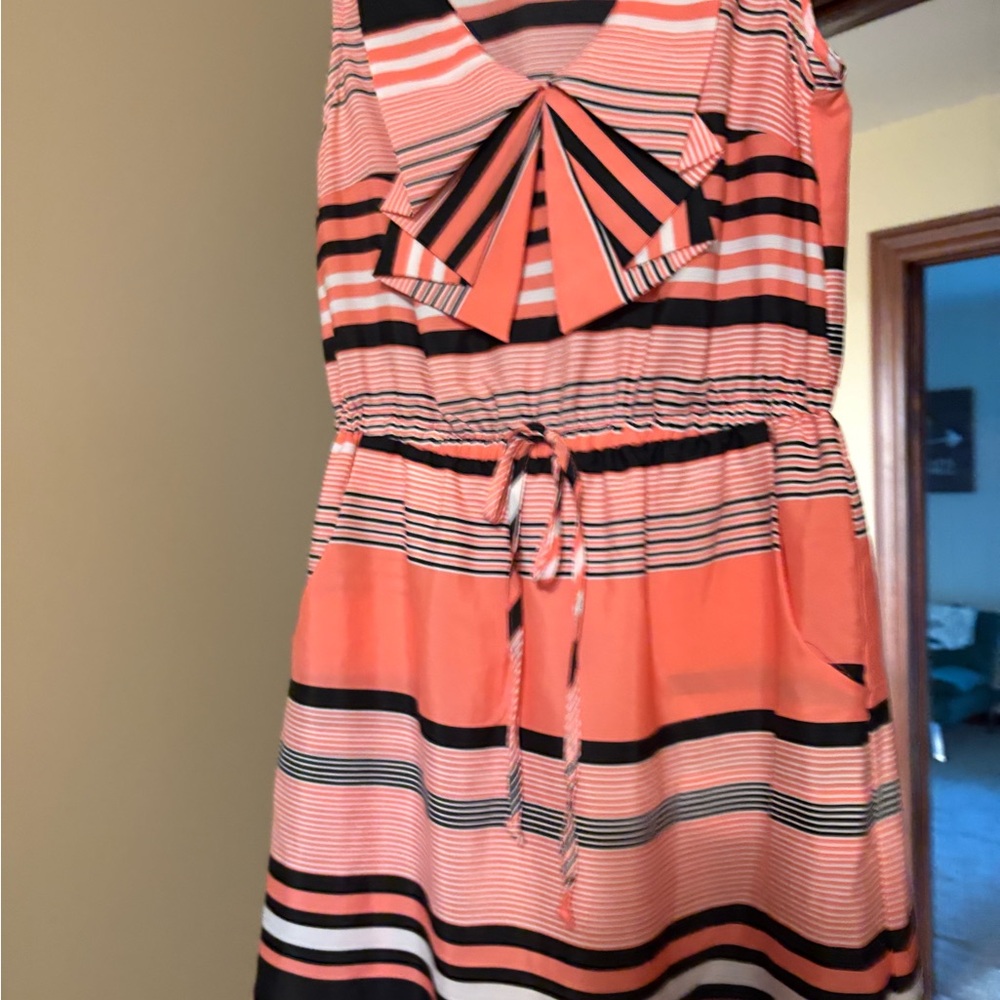 Rue21 Pink and Black Sleeveless Midi Sundress